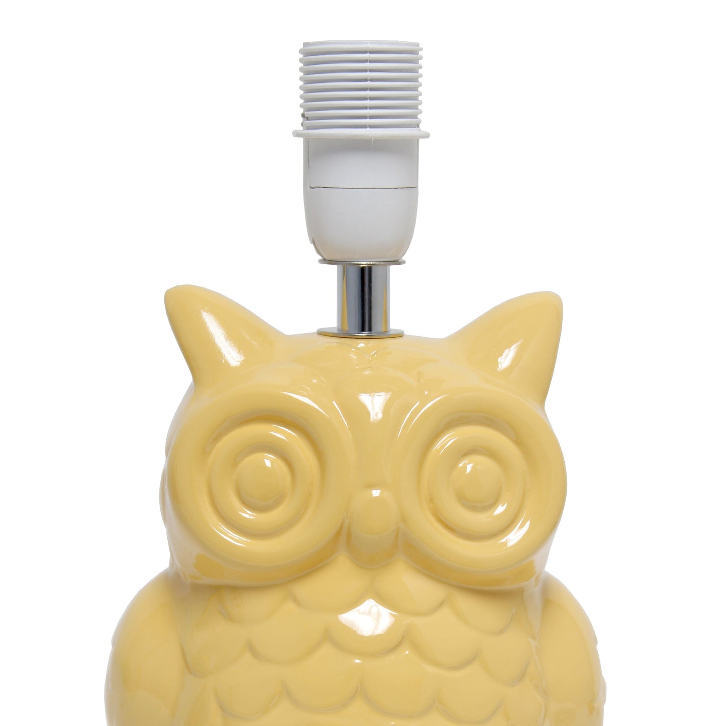 All The Rages Simple Designs Yellow 13" Ceramic Owl Table Lamp With Matching Fabric Shade