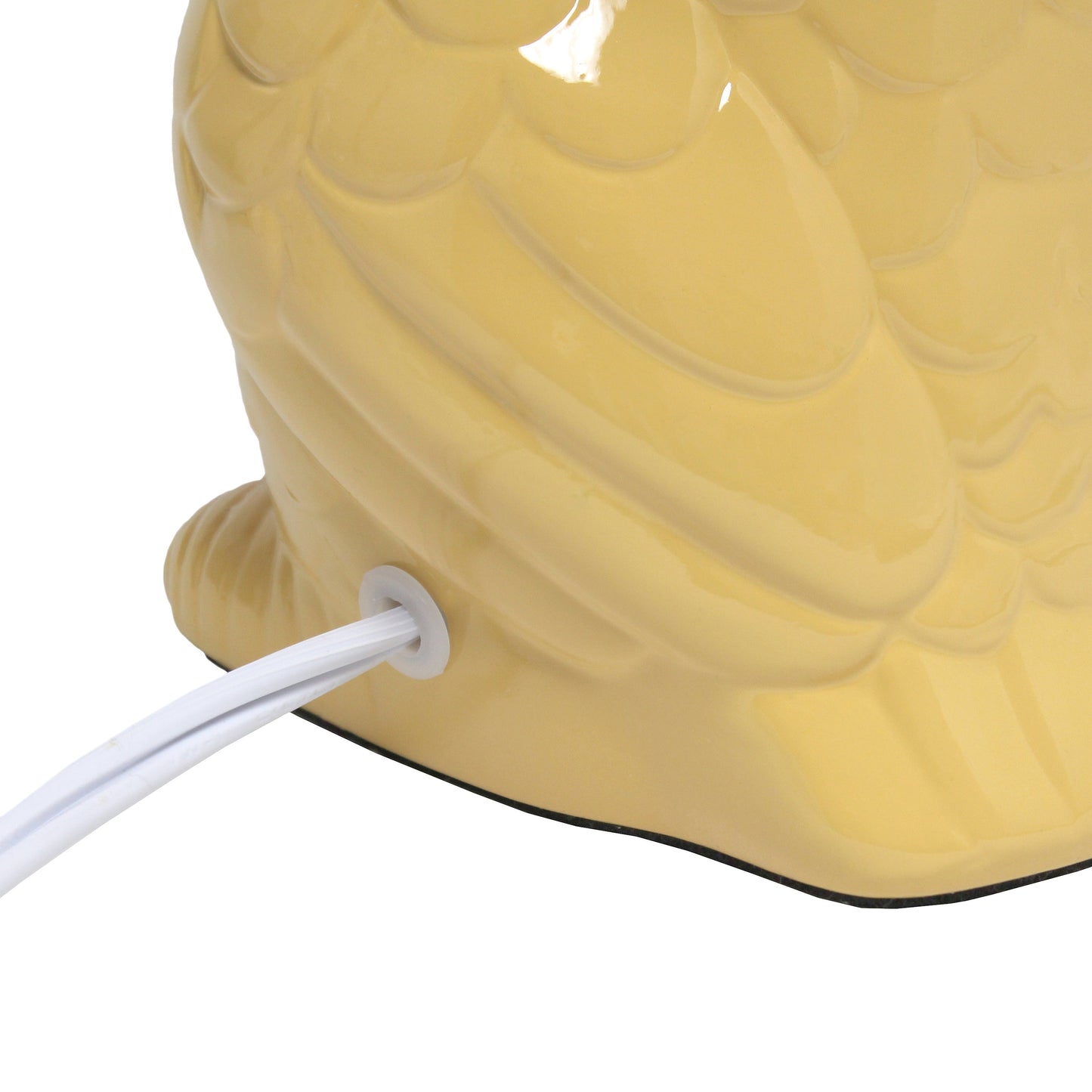 All The Rages Simple Designs Yellow 13" Ceramic Owl Table Lamp With Matching Fabric Shade