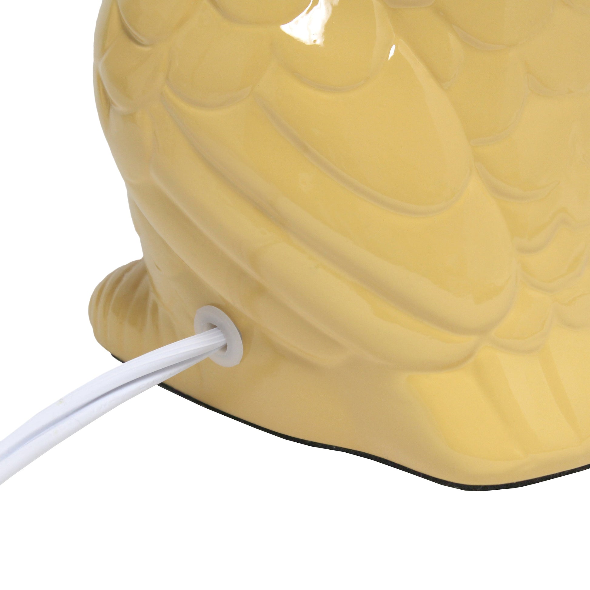 All The Rages Simple Designs Yellow 13" Ceramic Owl Table Lamp With Matching Fabric Shade