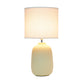 All The Rages Simple Designs Yellow 20" Ceramic Purled Texture Table Lamp With White Fabric Drum Shade