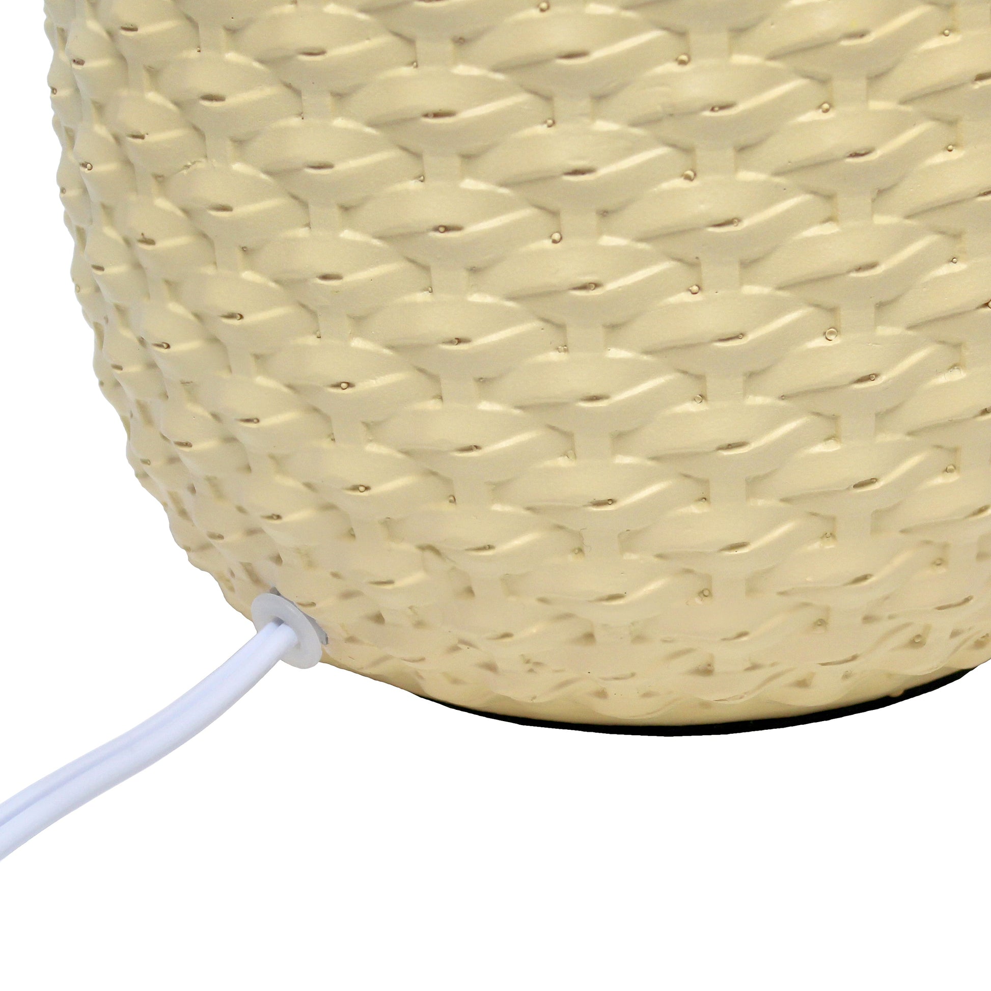 All The Rages Simple Designs Yellow 20" Ceramic Purled Texture Table Lamp With White Fabric Drum Shade