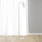 All The Rages White Modern Iron Lantern Floor Lamp With Glass Shade