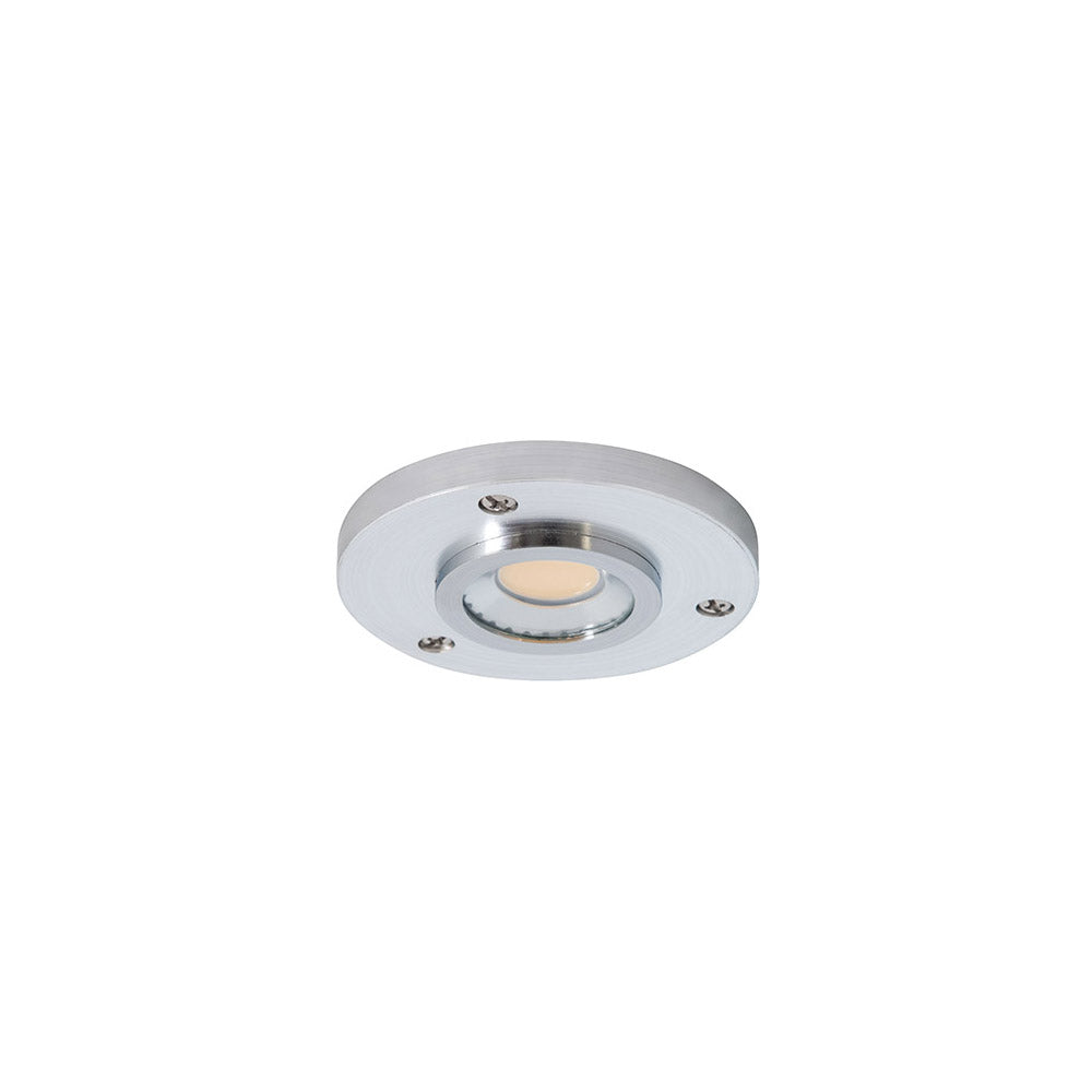 Amax Lighting 1-Light LED 12V Aluminum Engine Brushed Nickel Puck Light