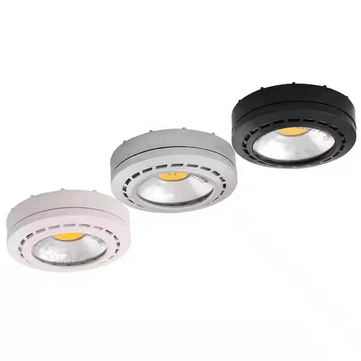 Amax Lighting 1-Light LED 12V Plastic Engine Nickel Puck Light