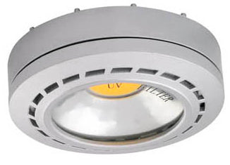Amax Lighting 1-Light LED 12V Plastic Engine Nickel Puck Light