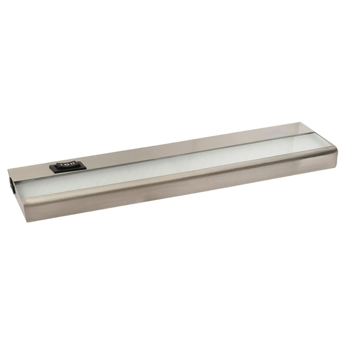Amax Lighting 12" 5W LED High/Low Dimmable Brushed Nickel Steel Enclosure Frosted Glass Diffuser Under Cabinet Lighting