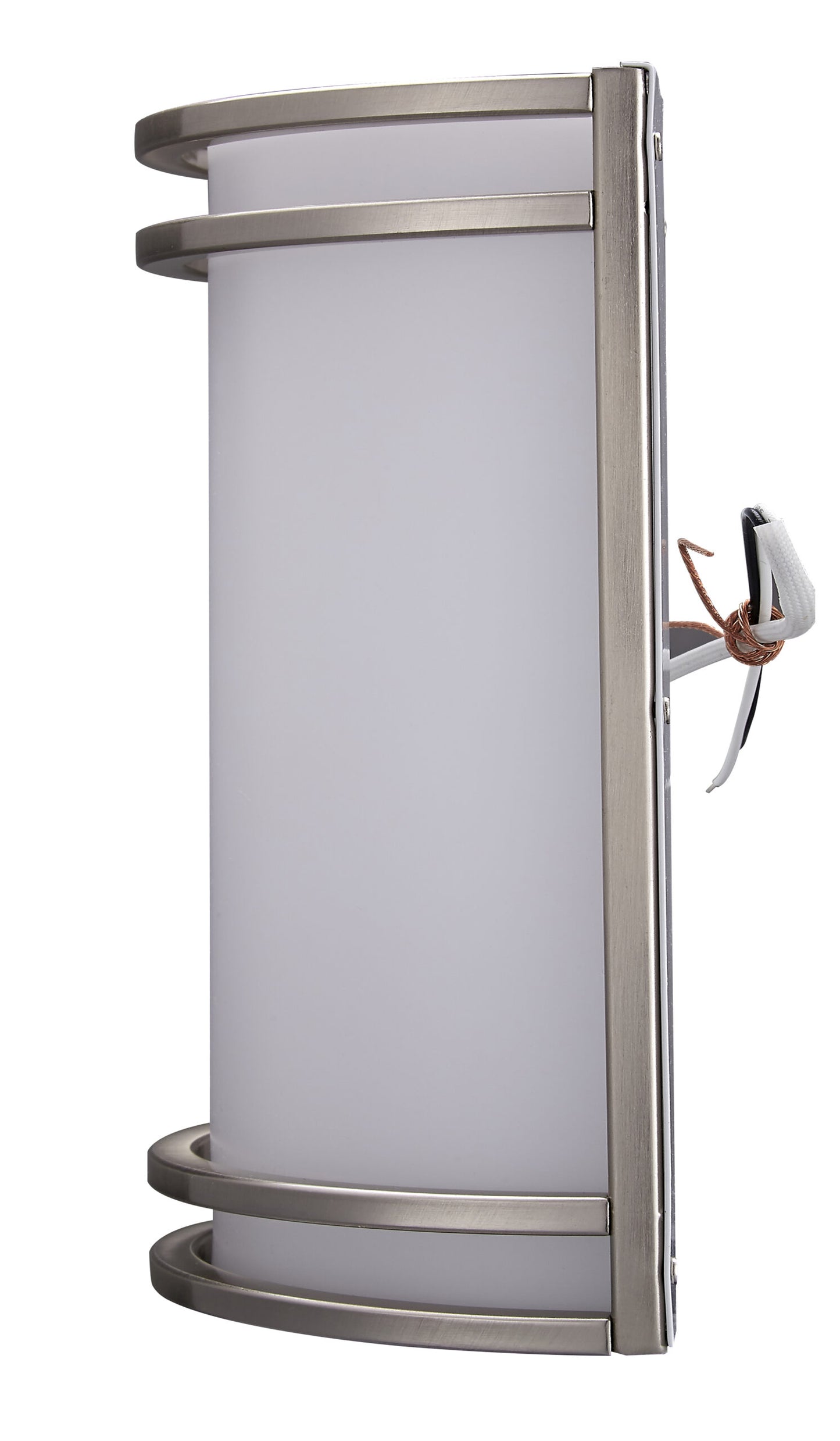 Amax Lighting 15W LED Half Cylinder Milky White Diffuser Brushed Nickel Wall Sconce