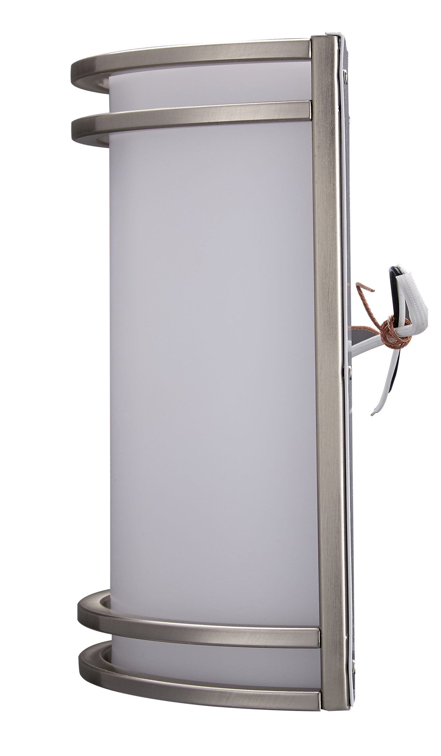 Amax Lighting 15W LED Half Cylinder Milky White Diffuser Brushed Nickel Wall Sconce