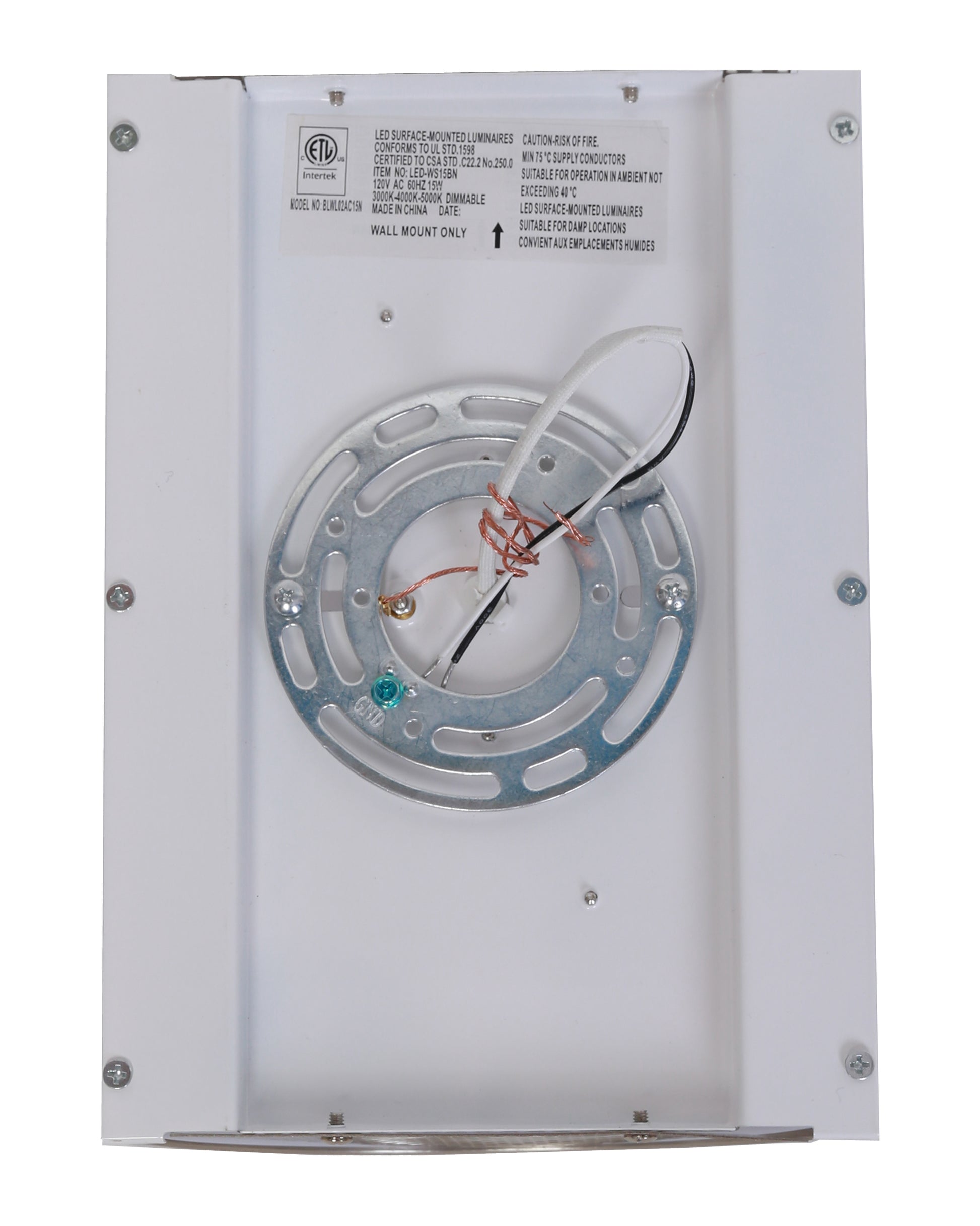 Amax Lighting 15W LED Half Cylinder Milky White Diffuser Brushed Nickel Wall Sconce