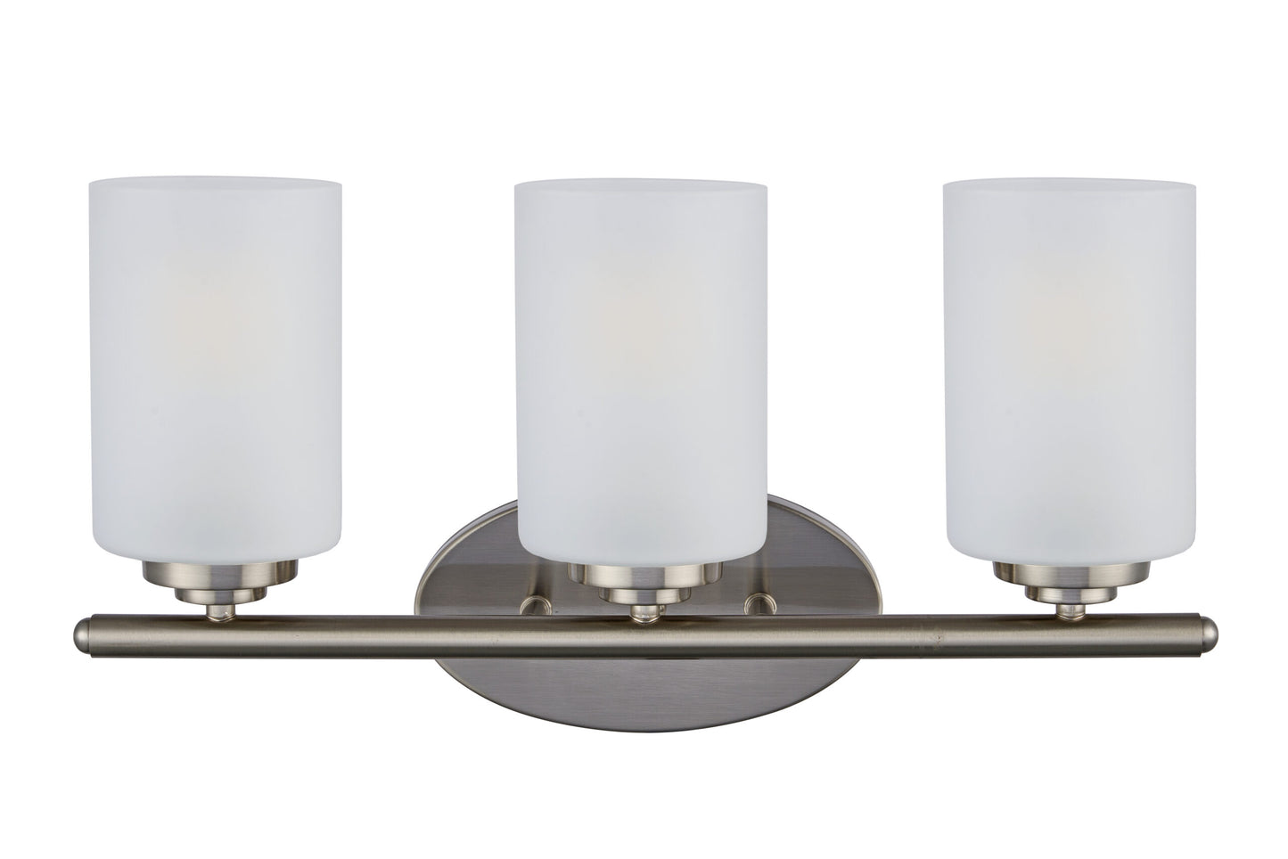 Amax Lighting 20" 3-Light LED Frosted Glass Shade Brushed Nickel Vanity Light