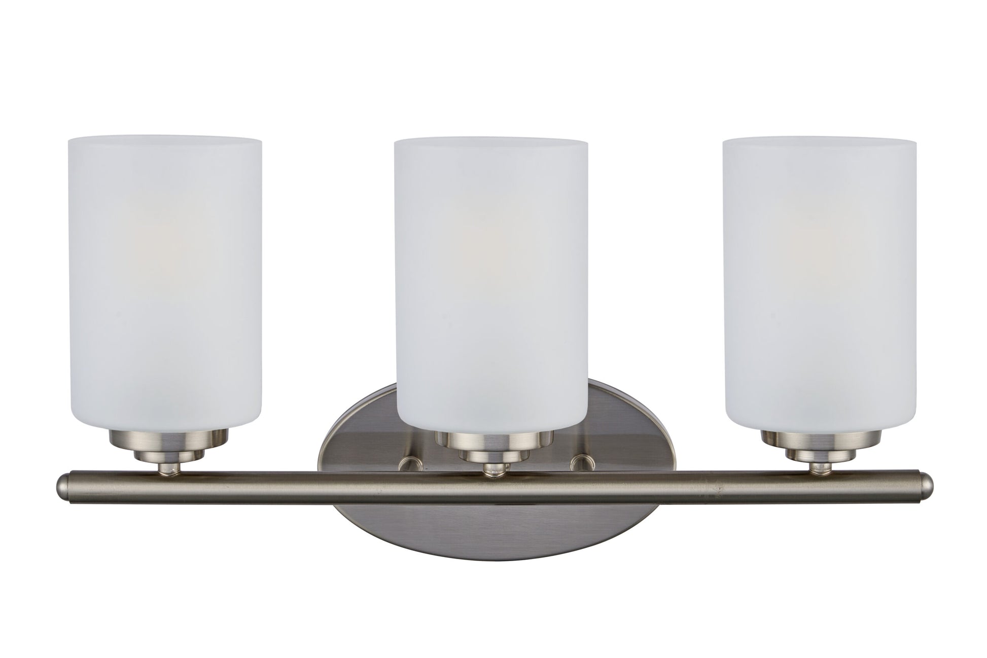 Amax Lighting 20" 3-Light LED Frosted Glass Shade Brushed Nickel Vanity Light