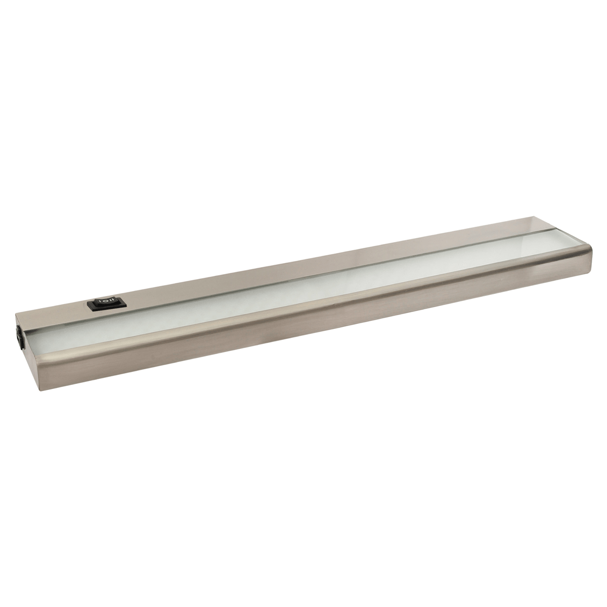 Amax Lighting 24" 9W LED High/Low Dimmable Brushed Nickel Steel Enclosure Frosted Glass Diffuser Under Cabinet Lighting