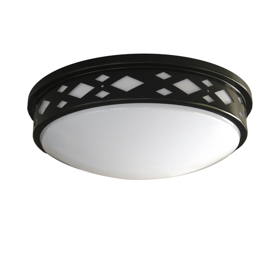 Amax Lighting LED-JR001D/BZ-W 10" Diamond Lattice White Diffuser Metal Housing Bronze Flush Mount Lighting