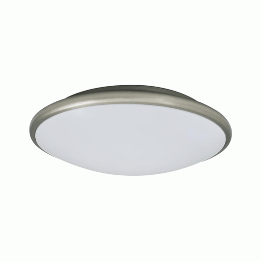 Amax Lighting LED-M002L/NKL-W 17" Euro Style Saucer Fixture Steel Housing Dimmable Brushed Nickel Flush Mount Lighting