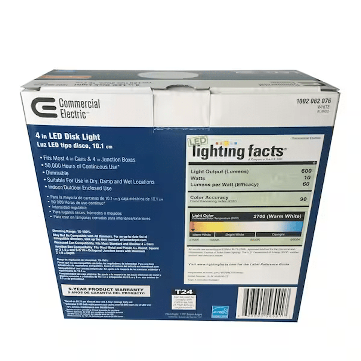 Amax Lighting LED-SM4DL/WT 4" LED White Opal Diffuser Disc Light