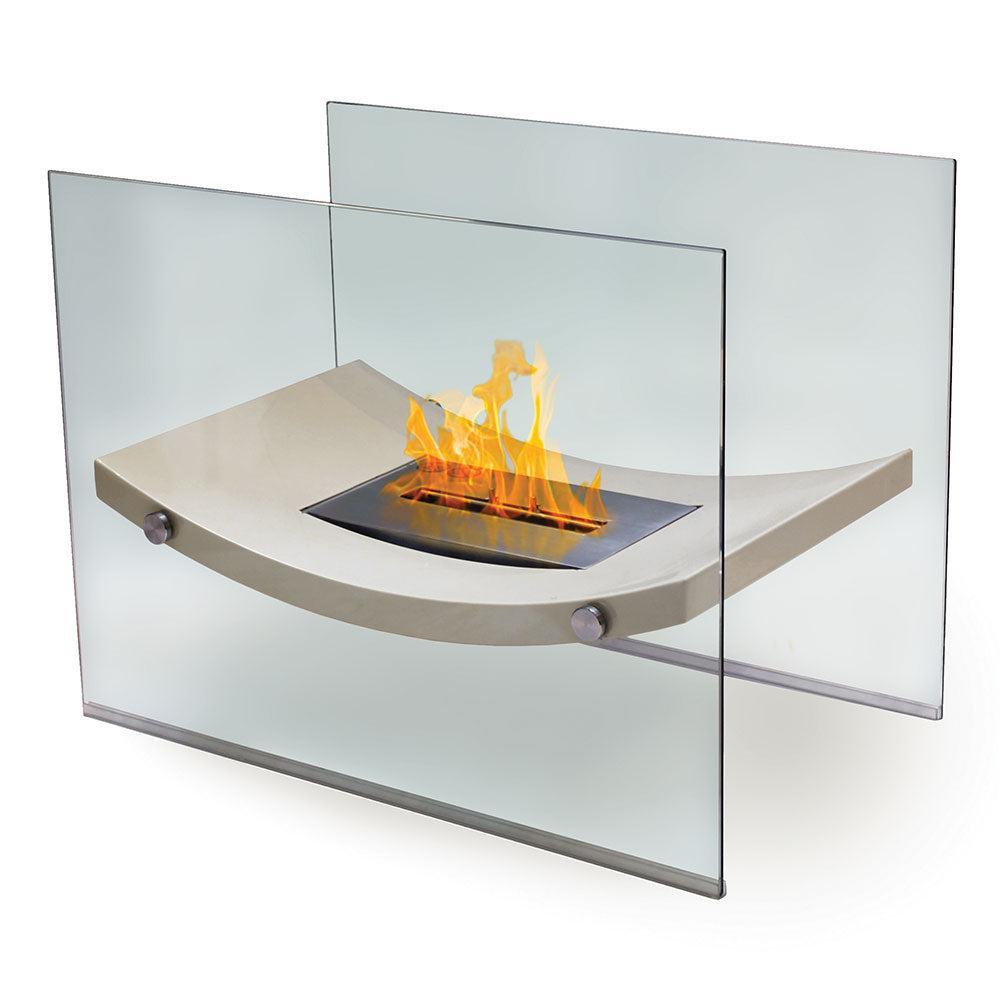 Anywhere Fireplace Broadway Beige Freestanding Bio-ethanol Liquid Fuel Fireplace