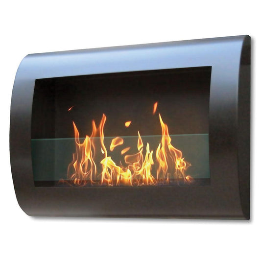 Anywhere Fireplace Chelsea Black Wall Mount Bio-ethanol Liquid Fuel Fireplace