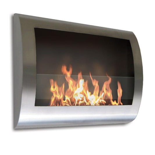 Anywhere Fireplace Chelsea Stainless Steel Wall Mount Bio-ethanol Liquid Fuel Fireplace