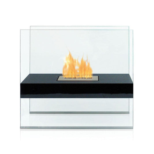 Anywhere Fireplace Madison Satin Black Freestanding Bio-ethanol Liquid Fuel Fireplace