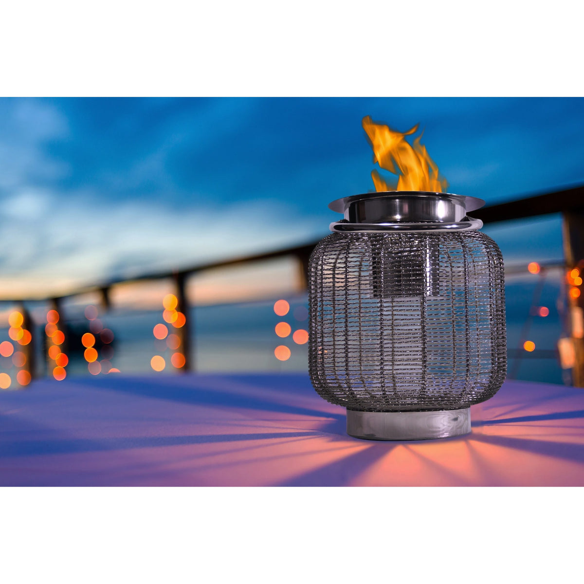 Anywhere Fireplace Neptune Stainless Steel 2-in-1 Fireplace/Lantern