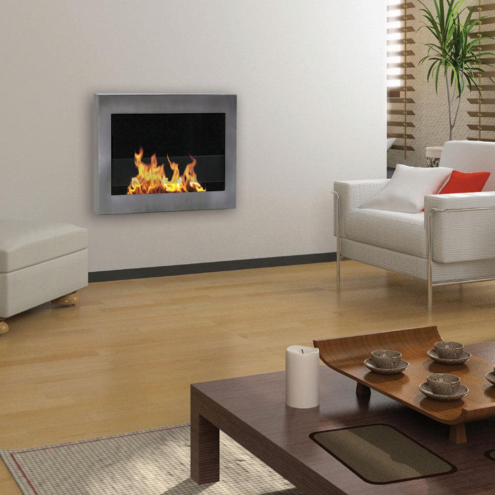 Anywhere Fireplace SoHo Stainless Steel Wall Mount Bio-ethanol Liquid Fuel Fireplace