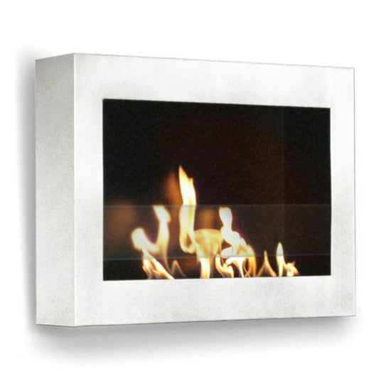 Anywhere Fireplace SoHo White Wall Mount Bio-ethanol Liquid Fuel Fireplace
