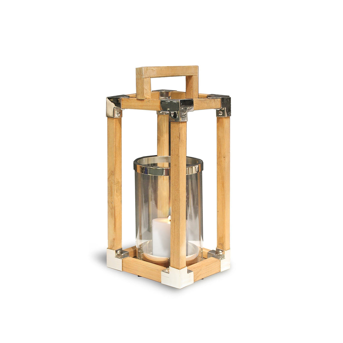 Anywhere Fireplace Southampton 22" Teak Wood Lantern