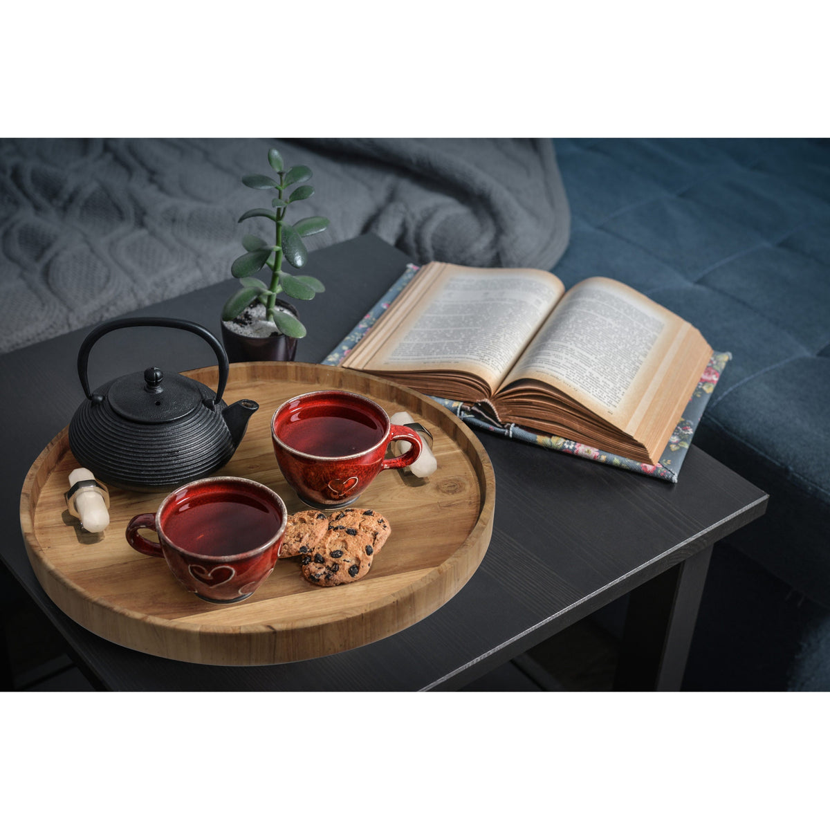 Anywhere Fireplace Southampton Teak Tray With Quartz Crystal Handles