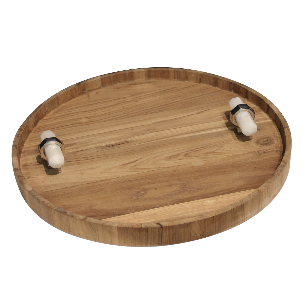 Anywhere Fireplace Southampton Teak Tray With Quartz Crystal Handles
