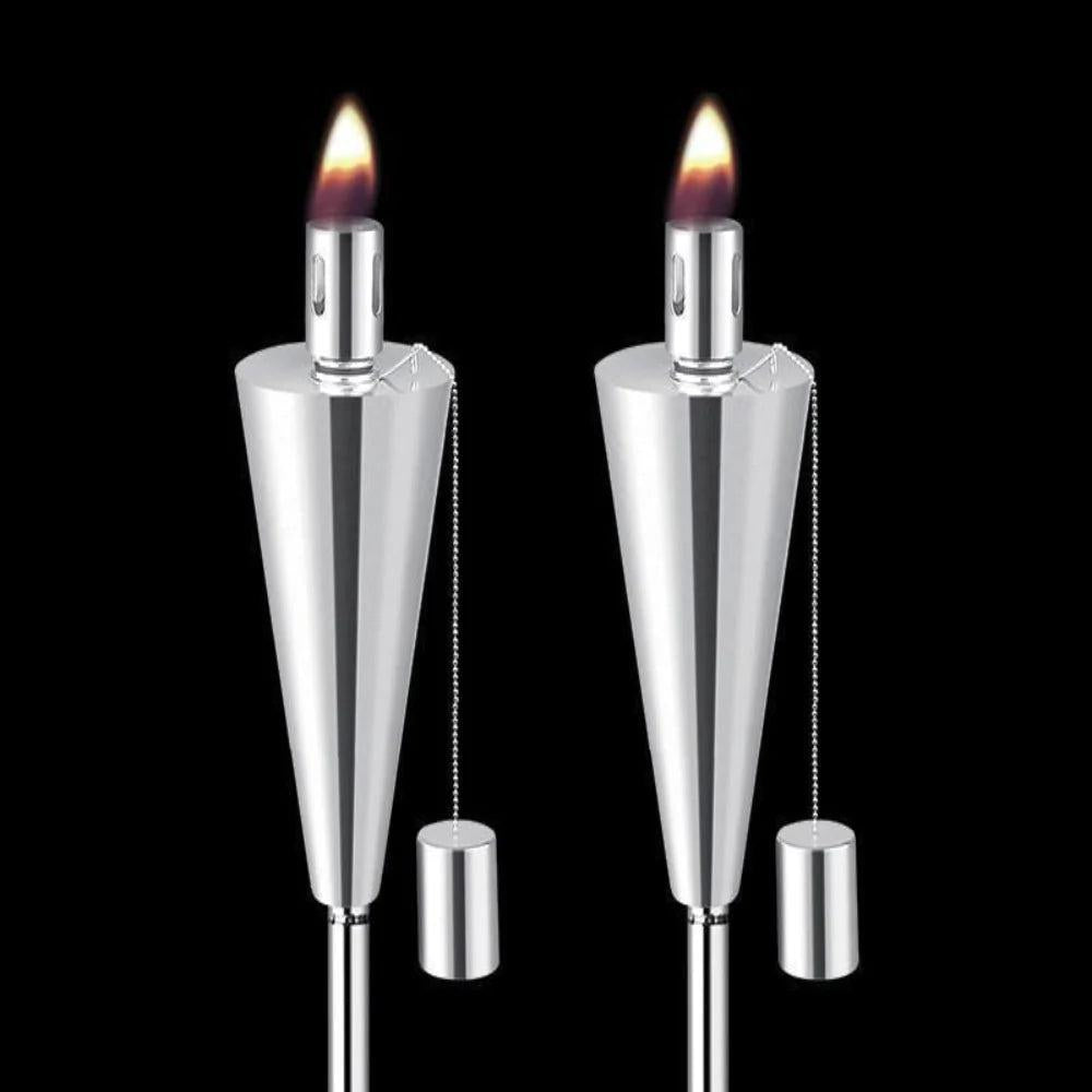 Anywhere Fireplace Stainless Steel Ground Stake Cintronella/Lamp Oil Cone Torch Set of 2