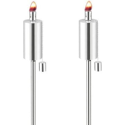 Anywhere Fireplace Stainless Steel Ground Stake Cintronella/Lamp Oil Cylinder Torch Set of 2
