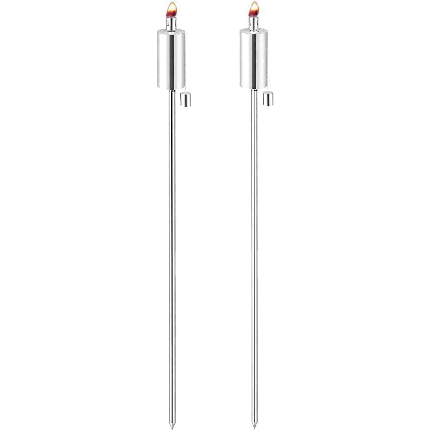 Anywhere Fireplace Stainless Steel Ground Stake Cintronella/Lamp Oil Cylinder Torch Set of 2