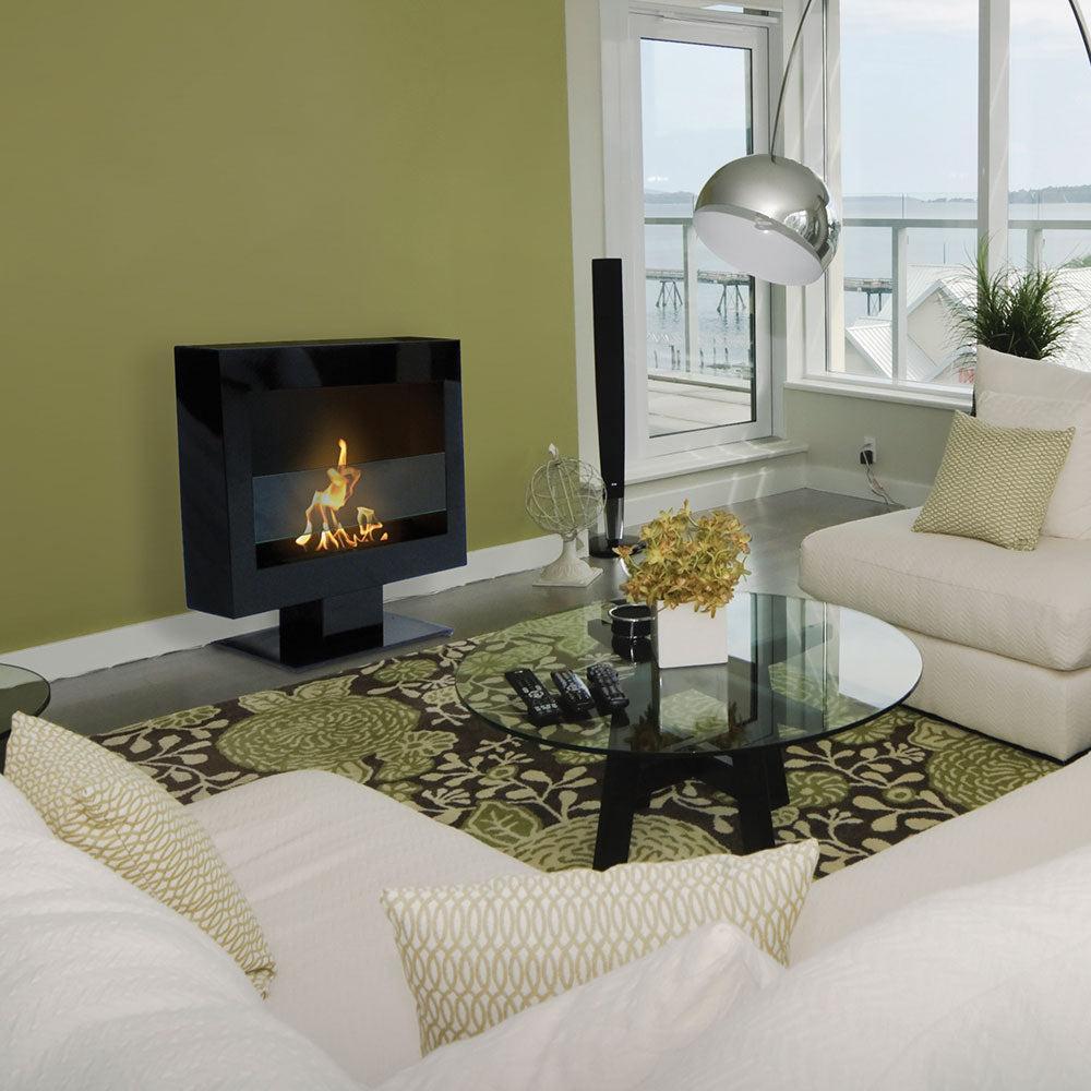 Anywhere Fireplace Tribeca II Black Freestanding Bio-ethanol Liquid Fuel Fireplace