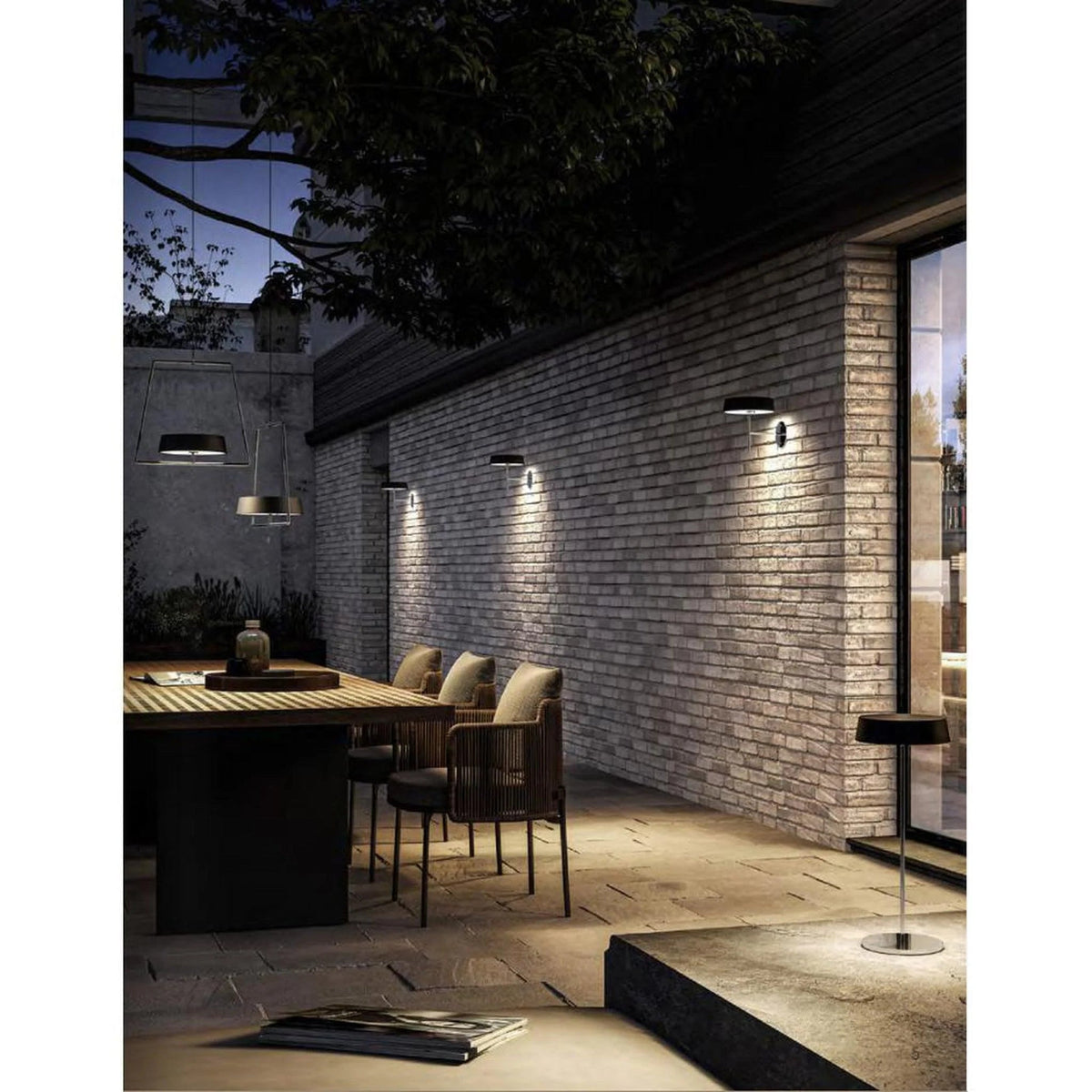 Arnsberg Alessandro Volta 86" Black Portable Battery-Powered Dimmable LED Pendant Ceiling Light With USB Type-C Charger
