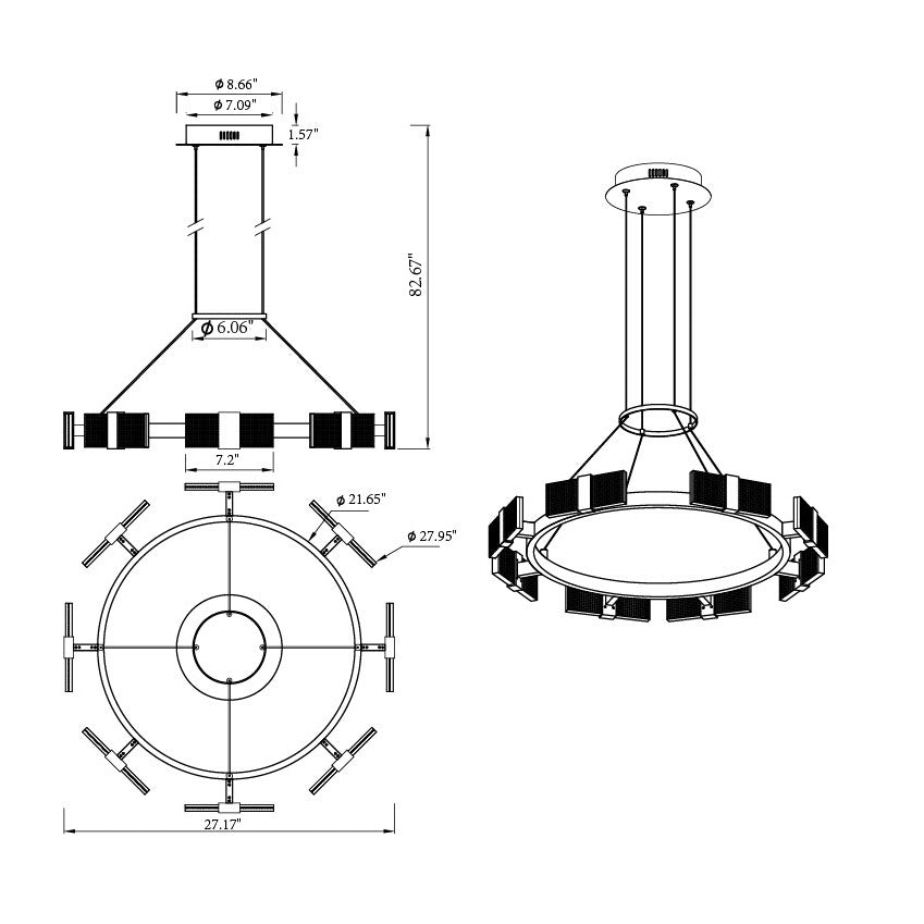 Arnsberg Krone 28" Wide Fully Dimmable LED Chandelier in Chrome Finish