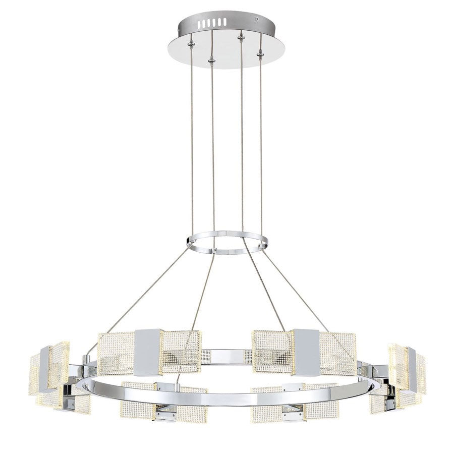 Arnsberg Krone 28" Wide Fully Dimmable LED Chandelier in Chrome Finish