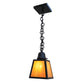 Arroyo Craftsman A-Line 5" x 8" Satin Black Pendant with Cream Glass Shade