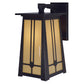 Arroyo Craftsman Aberdeen 7" x 14" Bronze Wall Mount with Amber Mica Glass Shade