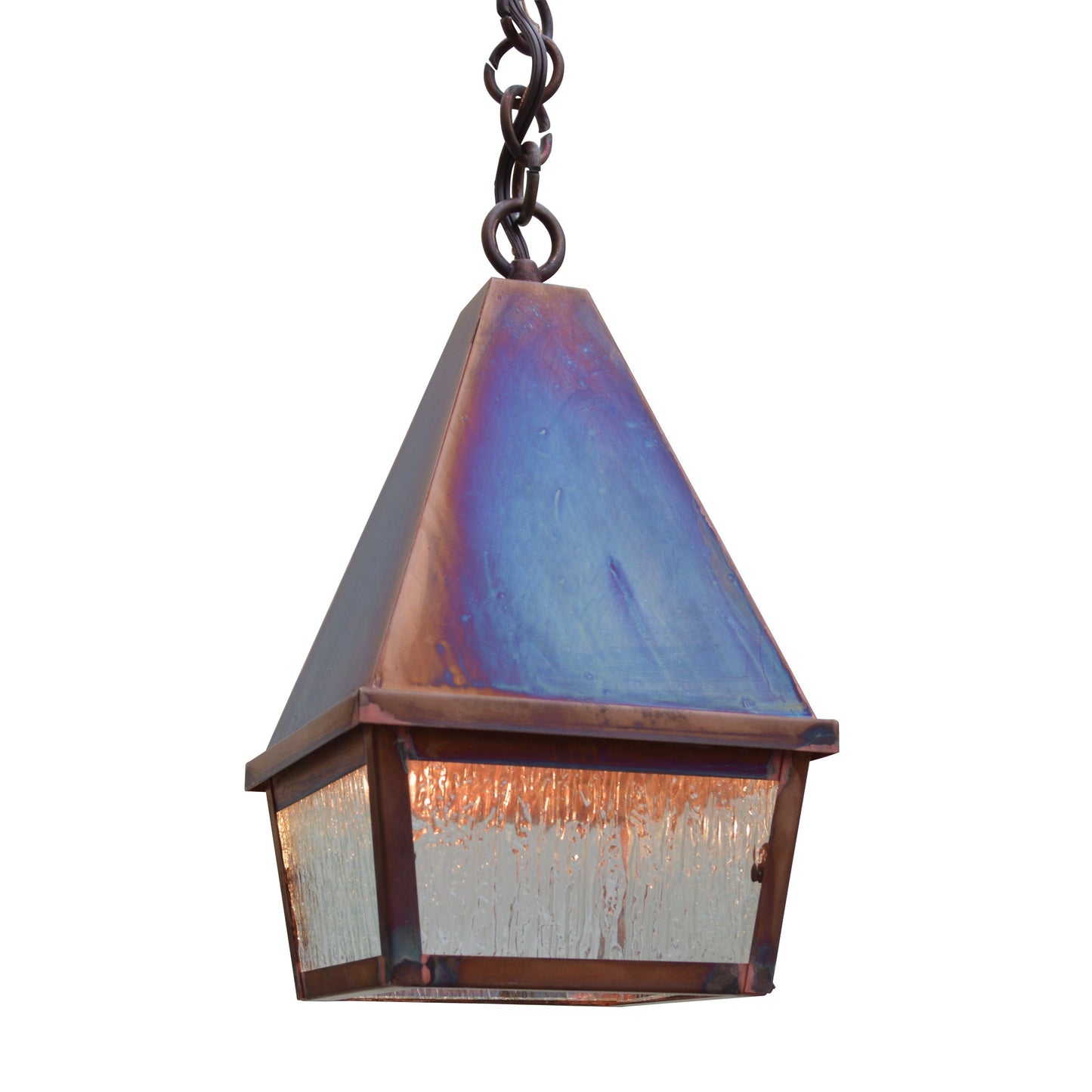 Arroyo Craftsman Anfield 6" x 12" Bronze Hanging Pendant With Gold White Iridescent Glass Shade