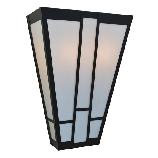 Arroyo Craftsman Asheville 16" x 23" Mission Brown Wall Sconce With White Opalescent Glass Shade