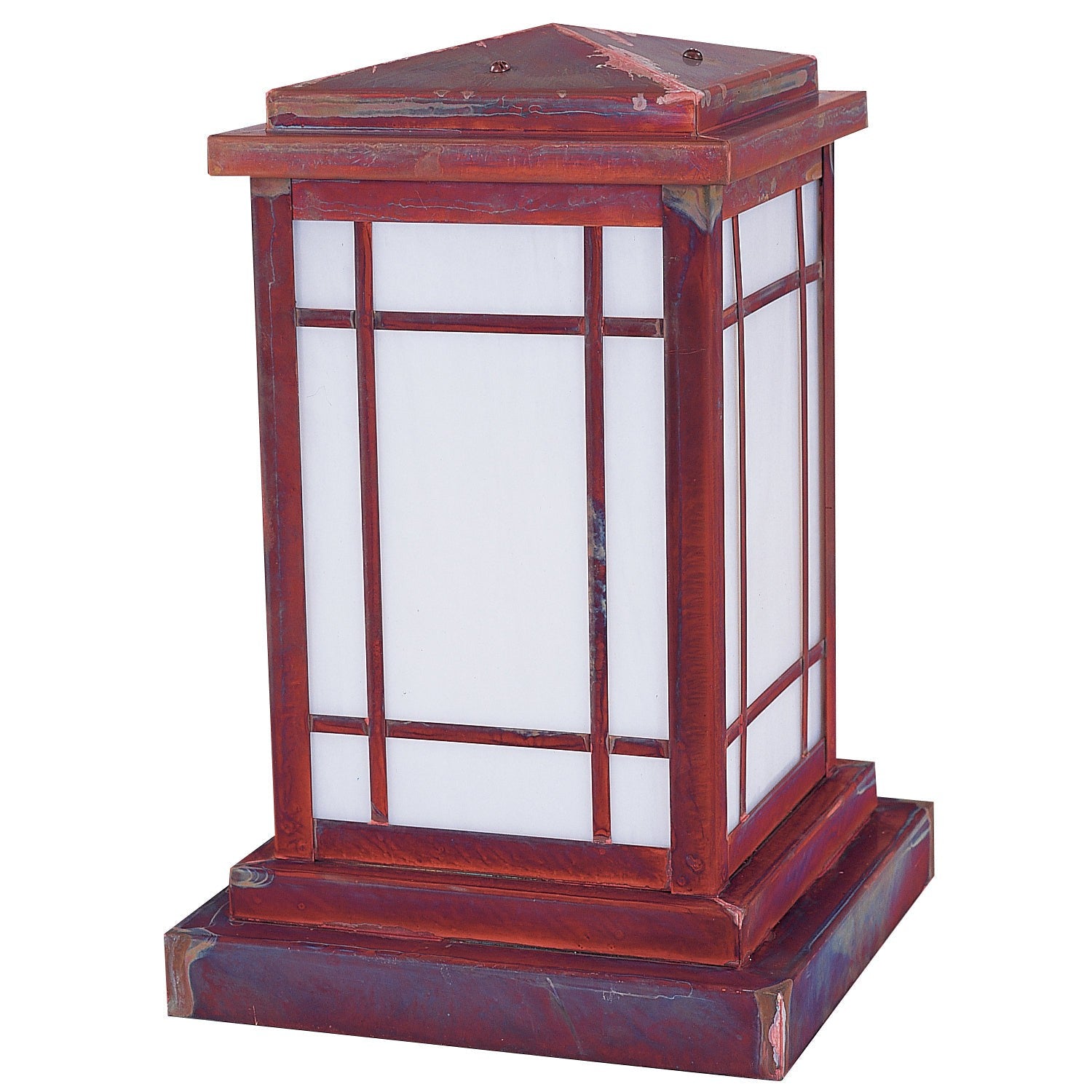 Arroyo Craftsman Avenue 8" x 14" Rustic Brown Column Mount With Cream Glass Shade