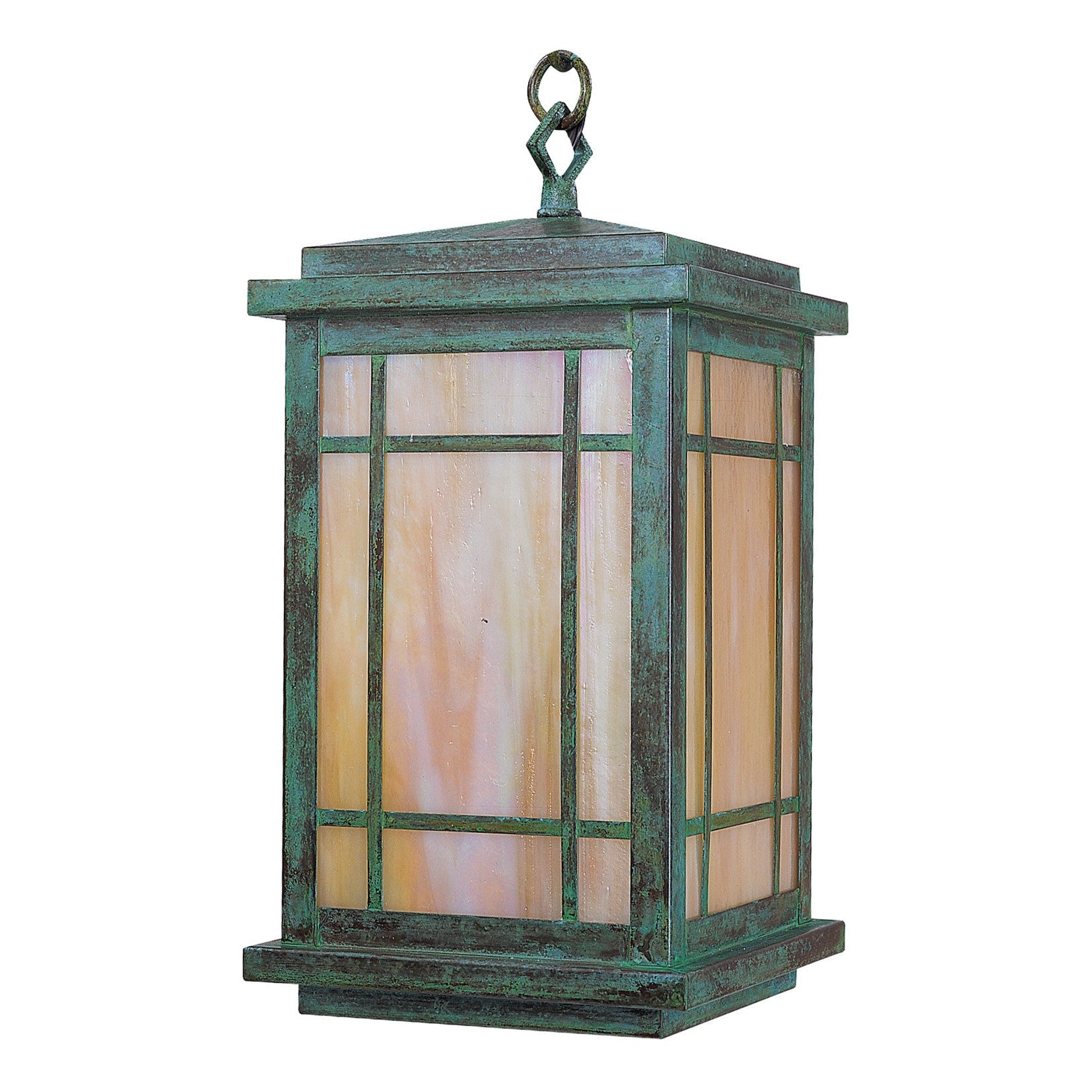 Arroyo Craftsman Avenue 8" x 15" Mission Brown Hanging Pendant With Rain Mist Glass Shade