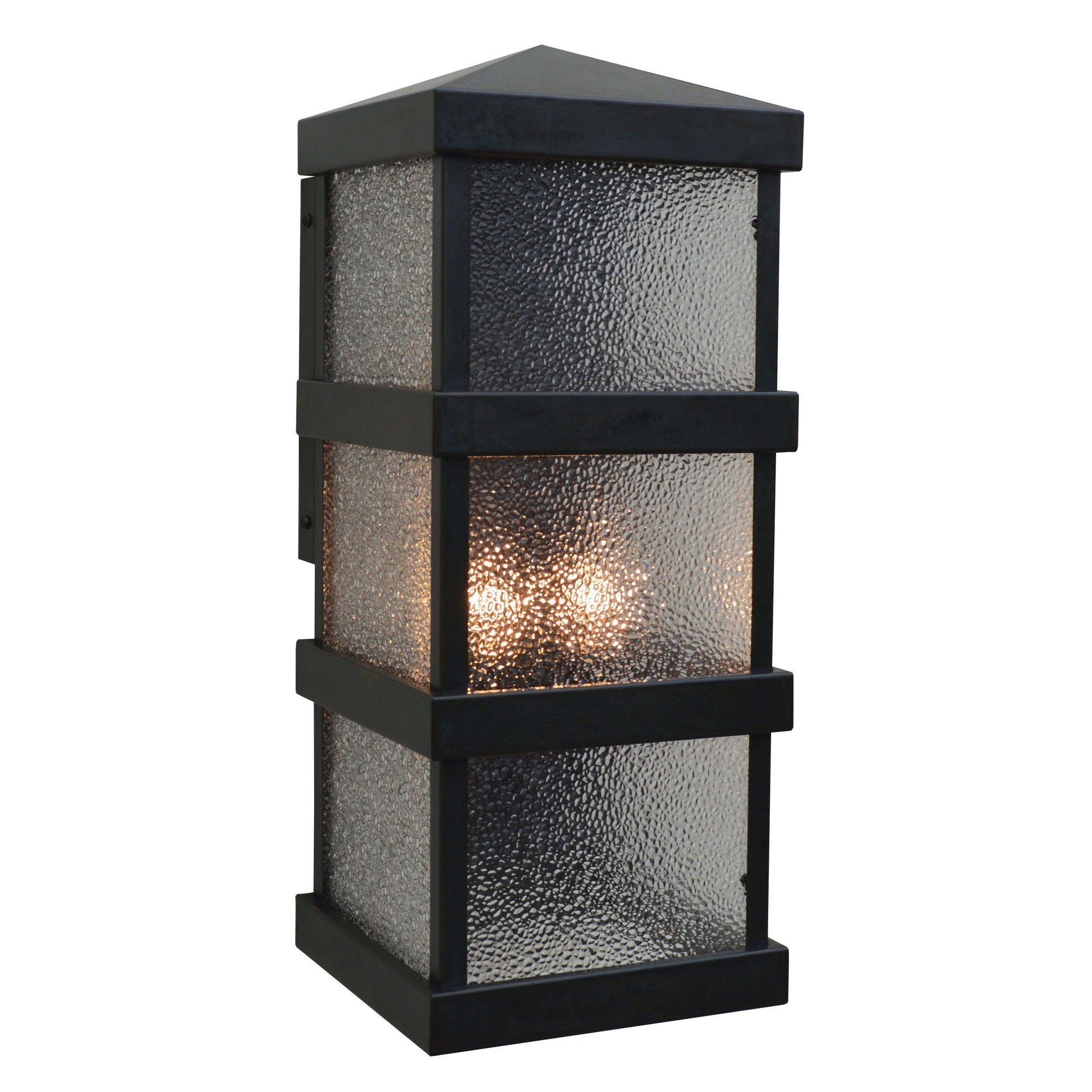 Arroyo Craftsman Barcelona 18" x 19" Satin Black Wall Mount With Clear Seedy Glass Shade