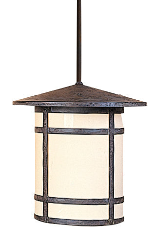 Arroyo Craftsman Berkeley 14" Antique Copper Long Body Stem Hung Pendant With Rain Mist Glass