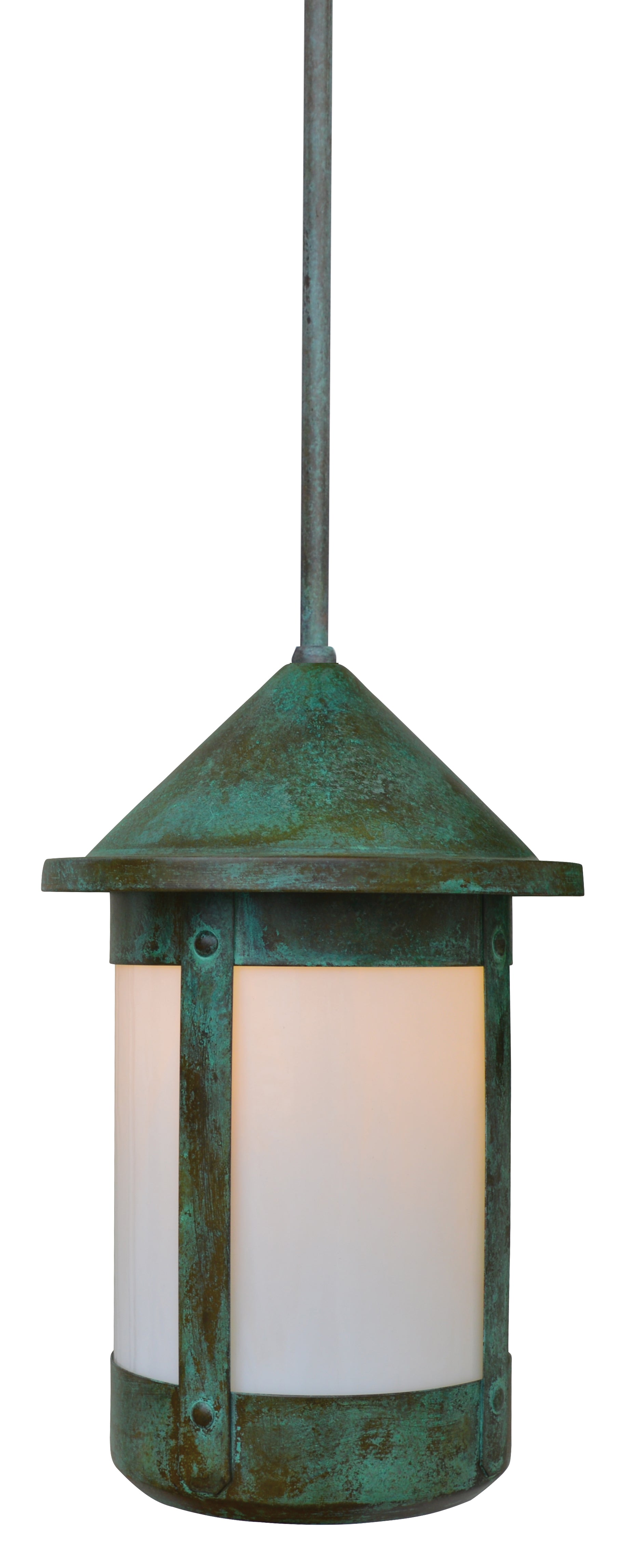 Arroyo Craftsman Berkeley 14" Antique Copper Tall Long Body Stem Hung Pendant With Amber Mica Glass