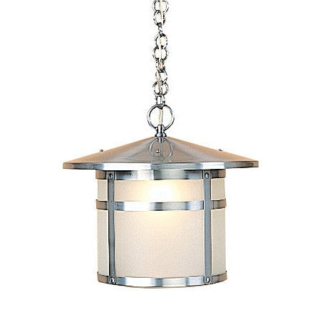 Arroyo Craftsman Berkeley 14" Rustic Brown Pendant With Rain Mist Glass Shade