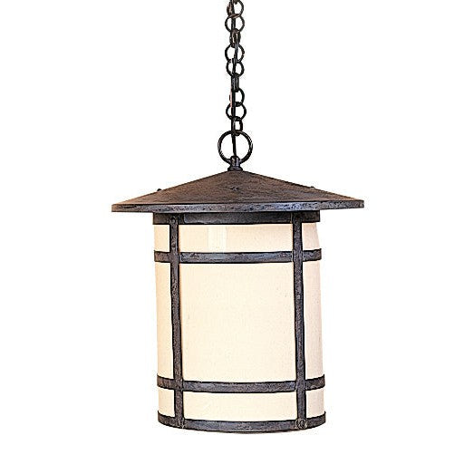 Arroyo Craftsman Berkeley 14" Slate Long Body Pendant With Cream Glass Shade
