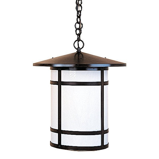 Arroyo Craftsman Berkeley 17" Bronze Long Body Pendant With Rain Mist Glass Shade
