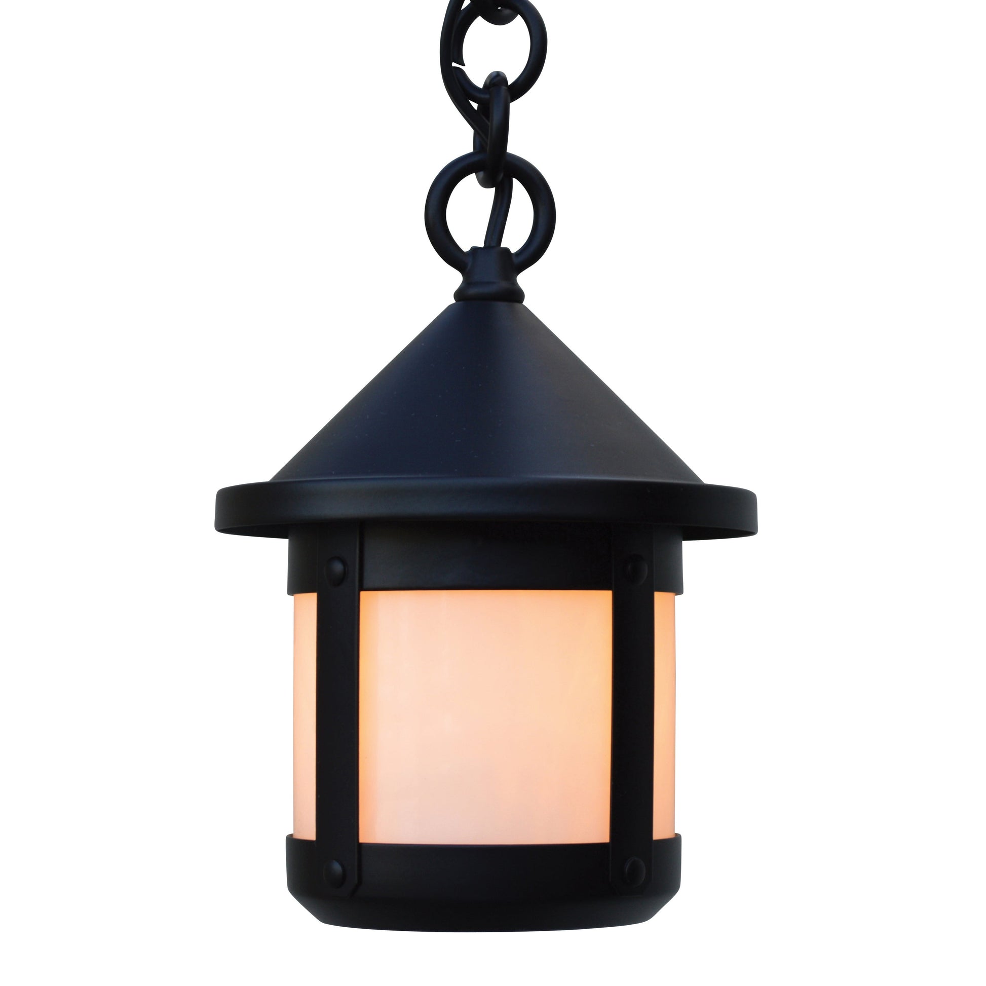 Arroyo Craftsman Berkeley 6" Antique Copper Short Body Pendant With Almond Mica Glass Shade