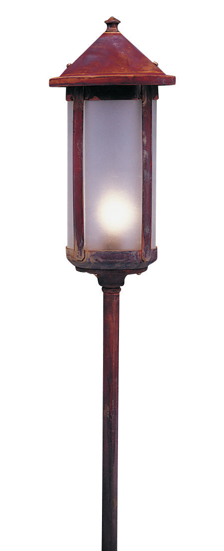 Arroyo Craftsman Berkeley 6" Rustic Brown Long Body Stem Mount With Clear Seedy Glass